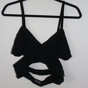 Black Cross Crop Top